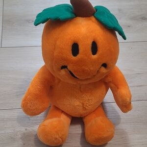 Smiling Orange Pumpkin Plush Toy